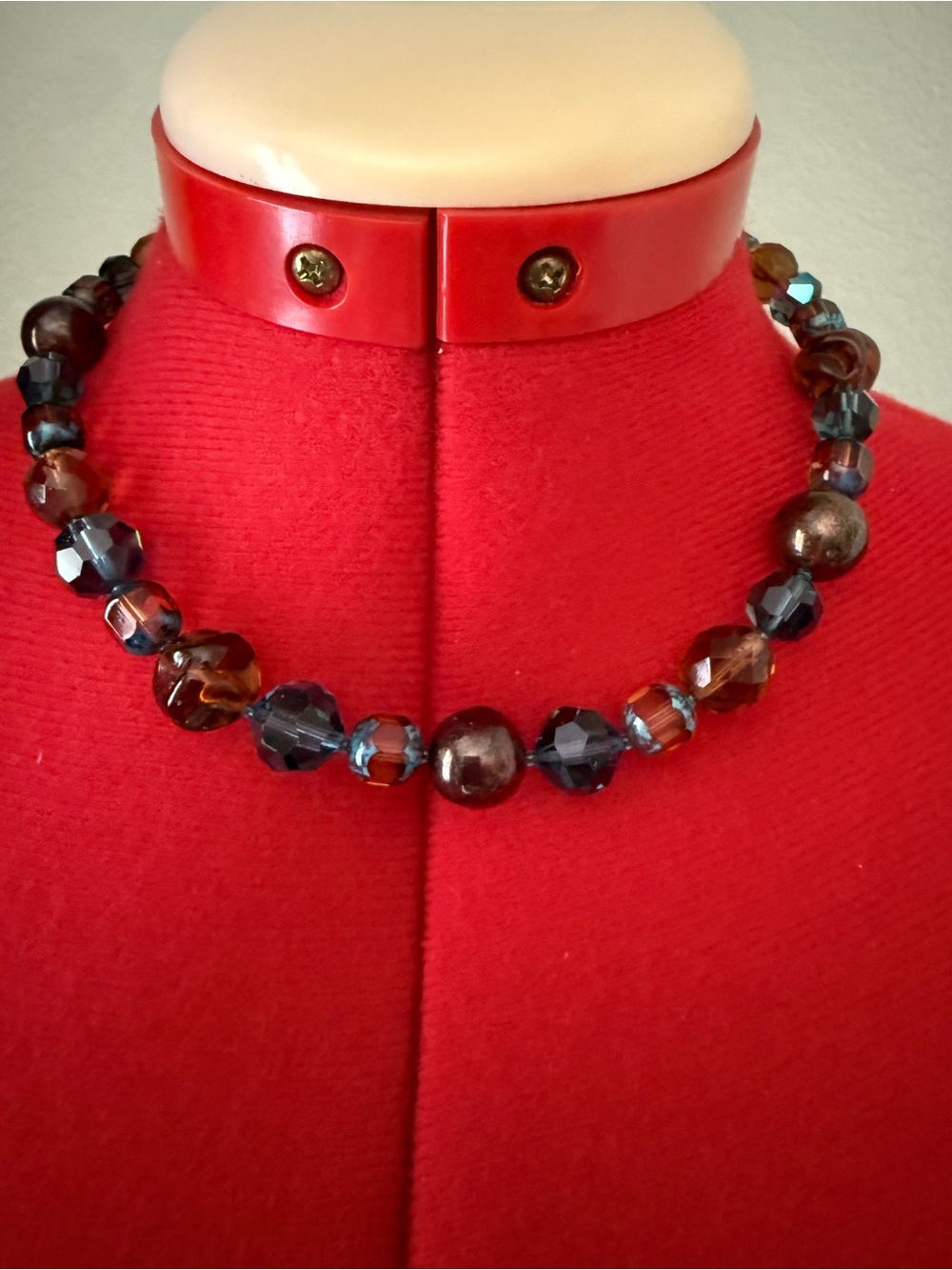 MEI FA Elegant Brown and Blue Beaded Necklace - Women Jewelry